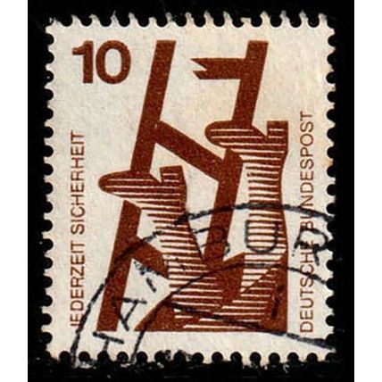 Germany 1971 Bundespost Accidents 10Pfg Used Stamp