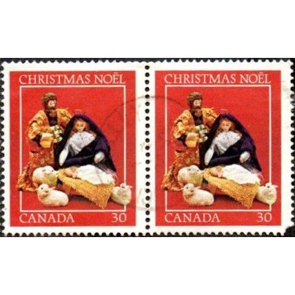 Canada 30c Value. Christmas - Noel. Fine Ueed Pair