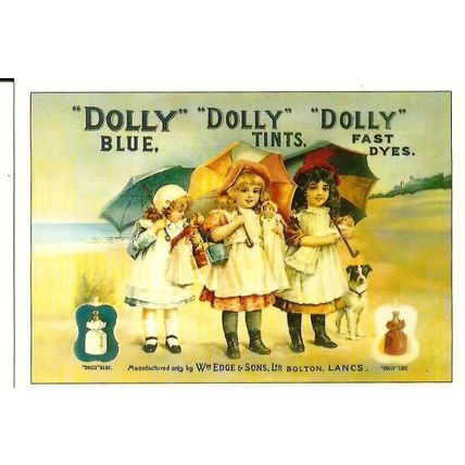 Advertising DOLLY BLUE, TINTS Postcard (Robert Opie ROPL 5)
