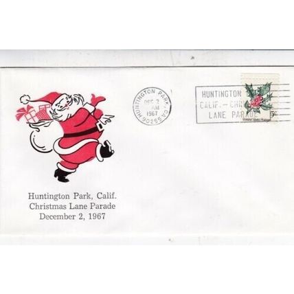 United States 1967 Huntington Park Christmas Parade FDC Huntington Cancel VGC