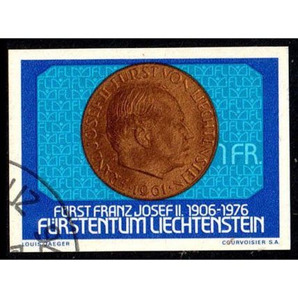 Liechtenstein 1976 Frannz Joseph Coin 1Fr Used Stamp