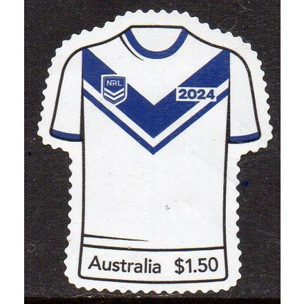 NATIONAL RUGBY LEAGUE (NRL) JERSEY, BULLDOGS, USED SELF-ADHESIVE MYSTAMP 3