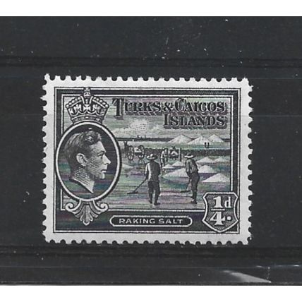 Turks&Caicos.SG194 1/4d Raking Salt (Black).Mounted Mint.Aug24k