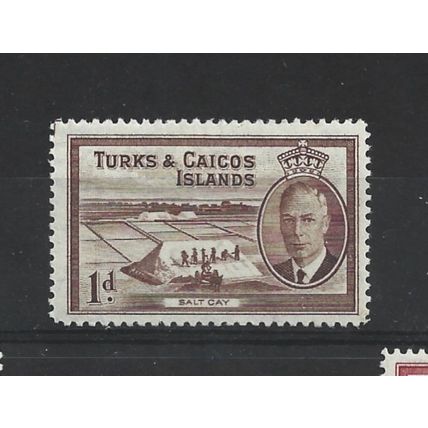 Turks&Caicos.SG222 1d Salt Cay.Mounted Mint.Aug24b