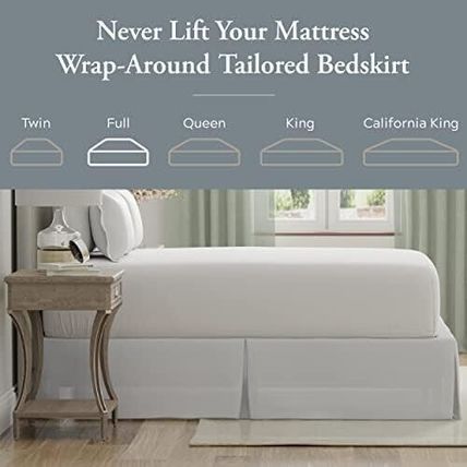 Magic Skirt Wrap Around Bed Skirt-14" Drop-53" X 74"-FULL-WHITE-NEW-SEALED-FAST