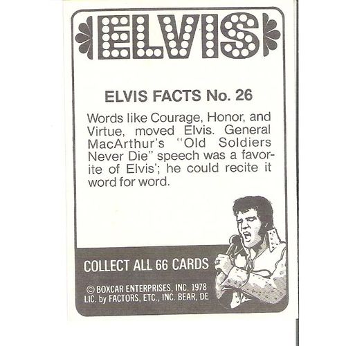1978 Boxcar Elvis Presley trading card #26-crisp
