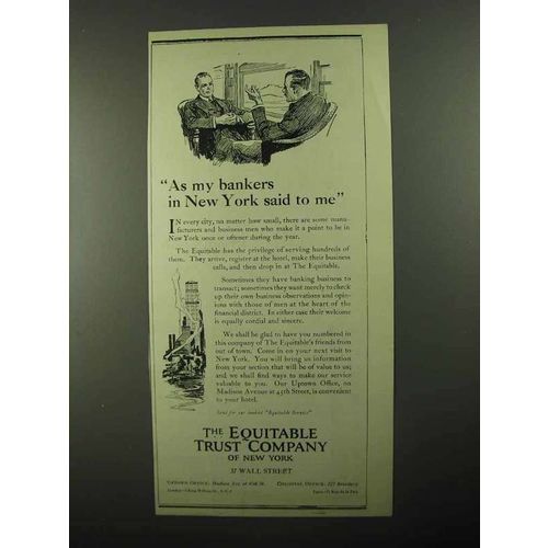 1922 The Equitable Trust Company Ad - Bankers Said