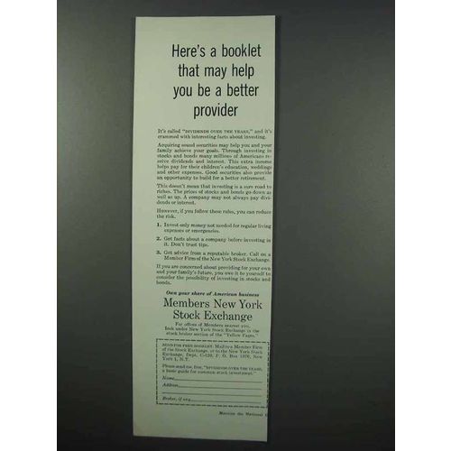 1960 Members New York Stock Exchange Ad - Help