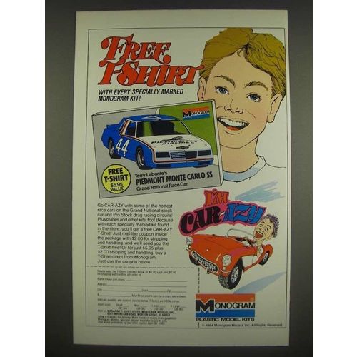 1985 Monogram Model Ad - Terry Labonte's Piedmont Monte Carlo SS