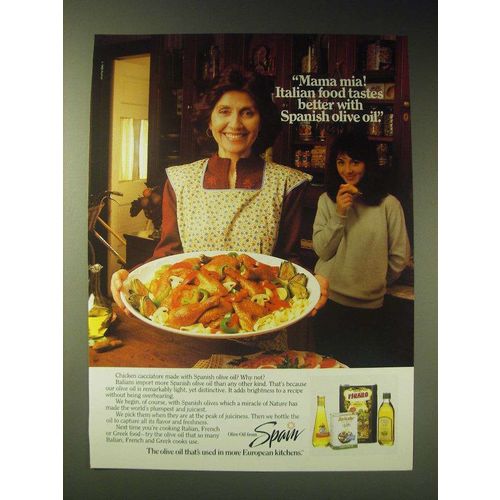 1989 Olive Oil from Spain Ad - Mama mia! Italian food tastes better