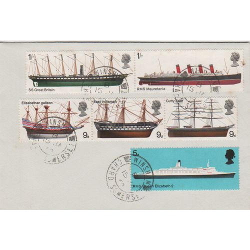 GB 1969 Sailing Ships set FDC Chard Somerset pm
