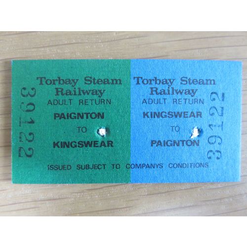 Torbay Steam Railway Kingswear - Paignton Adult Return Ticket 1979