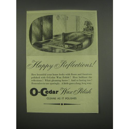 1949 O-Cedar Wax polish Ad - Happy reflections