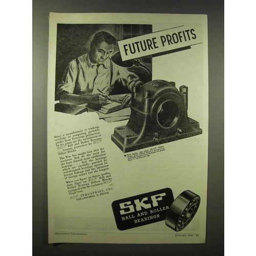 1945 SKF Ball and Roller Bearings Ad - Future Profits