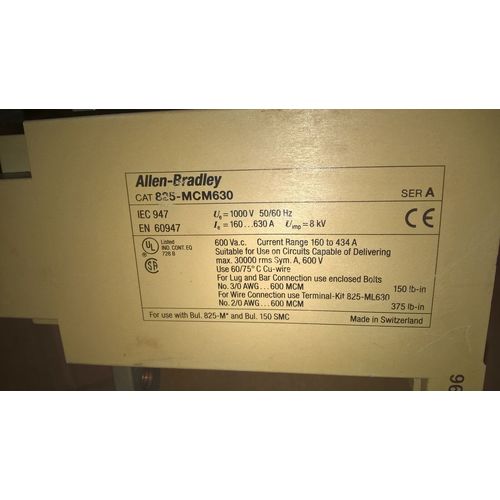 Allen Bradley 825-MCM630 Ser.A Converter Module 160-630 Amps - used