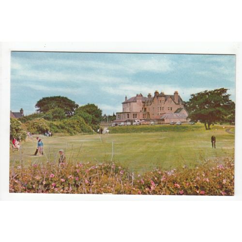 Golf Putting Green & Marine Hotel Nairn Postcard 1960s Inverness-shire