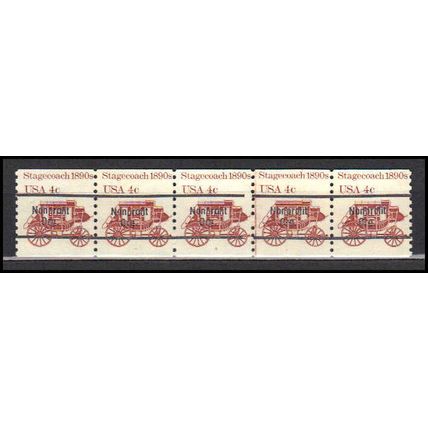 1898Ab 4c Stagecoach Fine MNH Dry Gum PNC 5/5 Line Gap AA0065