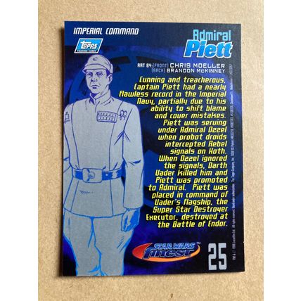 Star Wars Finest Base trading Card # 25 Admiral Piett (A) 1996 Topps
