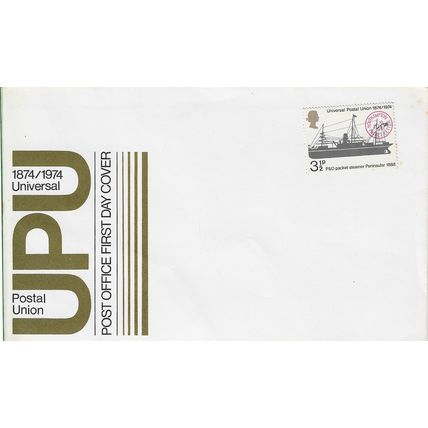 GB 1974 UPU FDC envelope with stamp unfranked