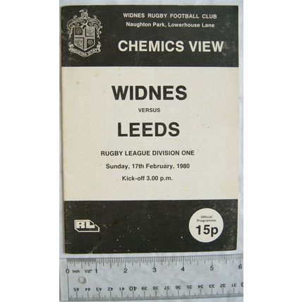 1980 programme Widnes v. Leeds