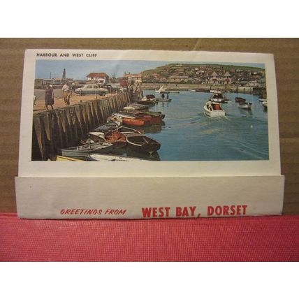 WEST BAY, DORSET . vintage lettercard 5 pictures .. Fold-A-Letter unused vgc /