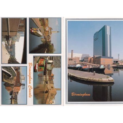 Gas Street Basin Birmingham Hyatt Hotel River 2x Postcard