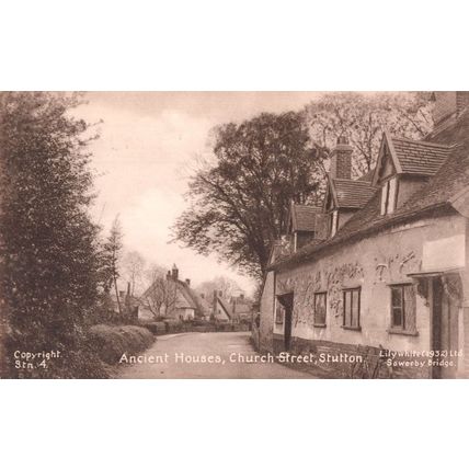 Period Cottages at Church Street Stutton Selby Yorkshire Postcard