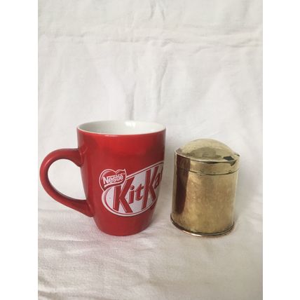 Vintage Solid Brass Lidded Canister Or Caddy Storage Jar Ammunition Appearance
