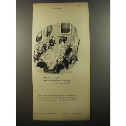 1954 United Aircraft Corporation Ad - cartoon by Barney Tobey - Where's George?
