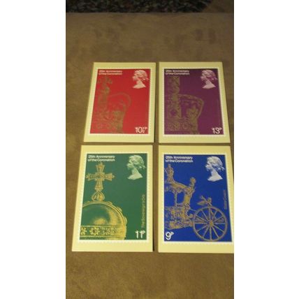 1978 GB PHQ First Day Cover Postcards - Queen Elizabeth Coronation Anniversary