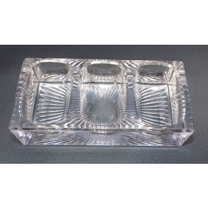 Antique 1800's 1900s Vaseline Glass Jewelry Tray Trinket Dish 6" Length 3" Wide