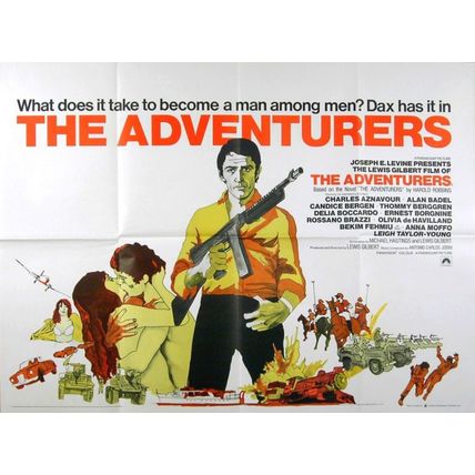 ADVENTURERS 1970 Charles Aznavour, Alan Badel, Candice Bergen UK QUAD POSTER