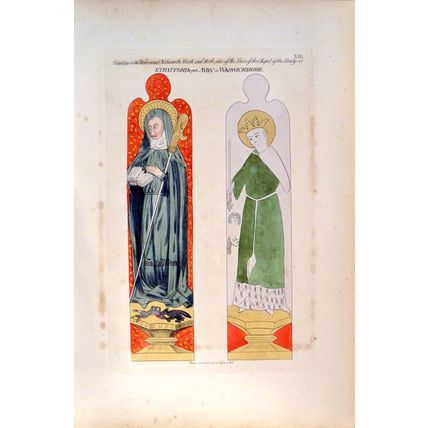 PAINTINGS IN THE WESTERNMOST NICHES 1838 Thomas Fisher ANTIQUE LITHOGRAPH