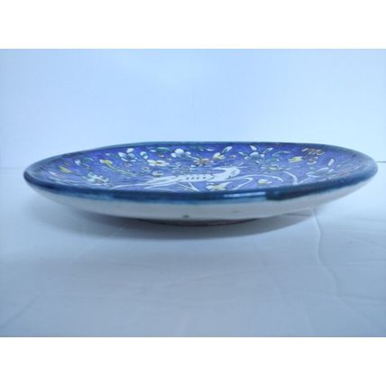 Vtg 50s Jerusalem Armenian Balian Signed Hand-Painted Thick Ceramic Plate, 18 cm
