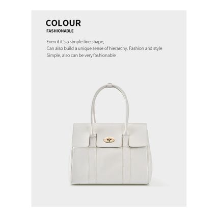 Large Capacity Soft Genuine Leather Tote Bag White