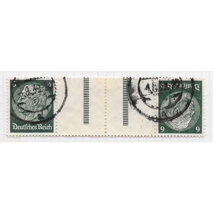 EMPIRE GERMANY 1933 BOOKLET TETE-BECHE GUTTER HINDENBURG 6Pf Mi 484 KZ18 DASH SH