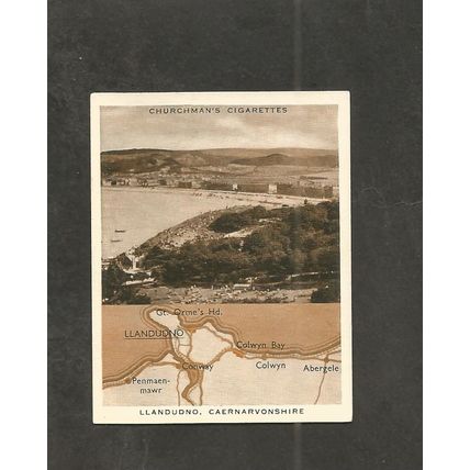 Churchman Holidays in Britain Map 1937 Wales #27 Llandudno