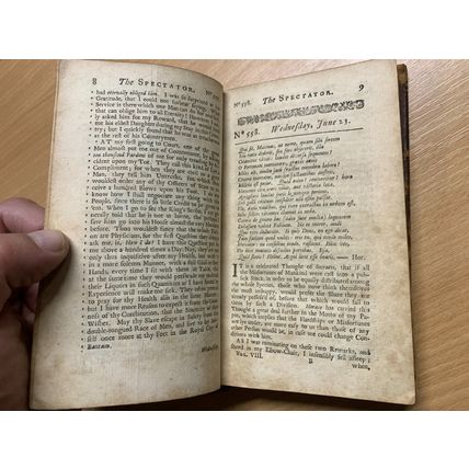 RARE* 1717 "THE SPECTATOR" VOL 8 #556-635 ADDISON STEELE ANTIQUE BOOK (P3)