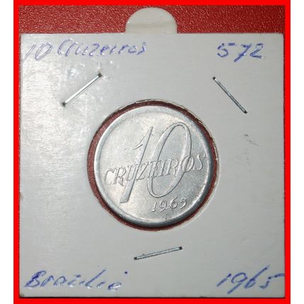 Ⰶ MAP: BRAZIL ★ 10 CRUZEIROS 1965! IN HOLDER!★LOW START★NO RESERVE