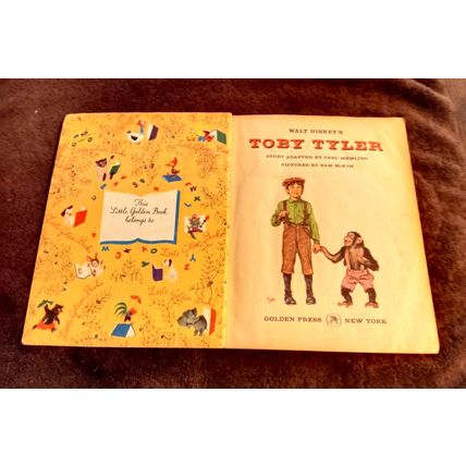 Old Vintage Little Golden Book Walt Disney's Toby Tyler (B) Second Edition 1960