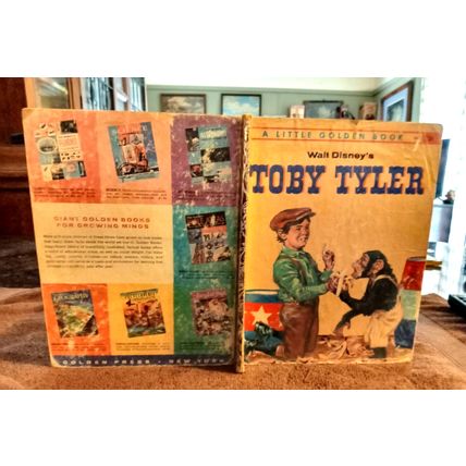 Old Vintage Little Golden Book Walt Disney's Toby Tyler (B) Second Edition 1960