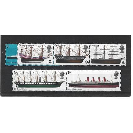 GB.British Ships set of 6.Mounted Mint.Jul25b