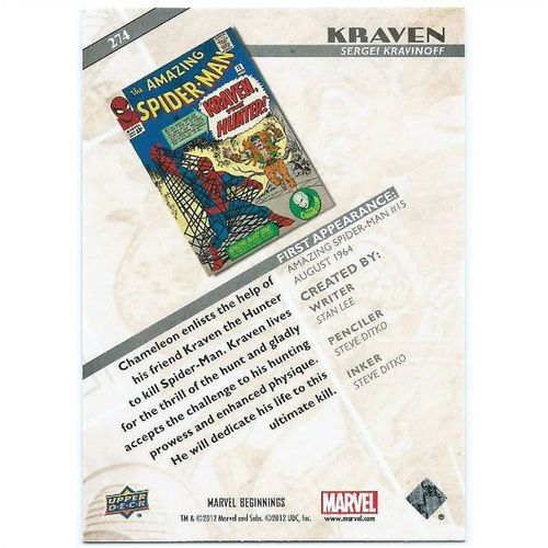 2012 Marvel Beginnings 2 - #274 - Kraven