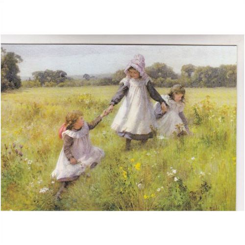 Colour Postcard - Picking Wild Flowers by William Affleck