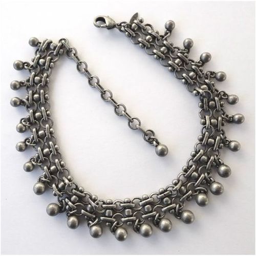 Bracelet #88 Avon gunmetal grey 8 inch ladies or unisex costume fashion jewelry