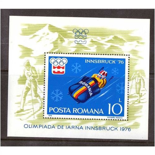 ROMANIA 1975 WINTER OLYMPIC GAMES INNSBRUCK MINISHEET MINT NEVER HINGED