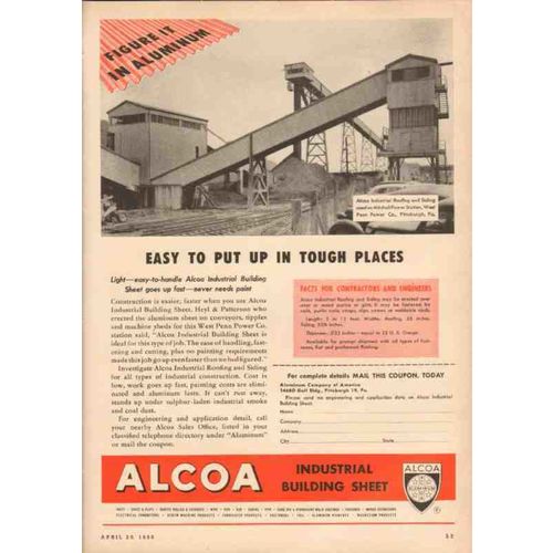 aluminum company of america 1950 west penn power mitchell vintage ad