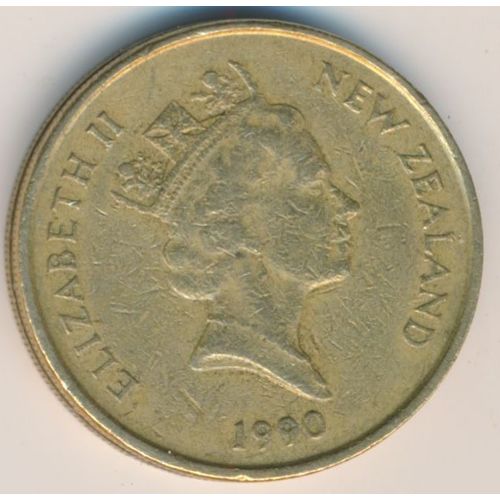 New Zealand 2 dollar coin 1990