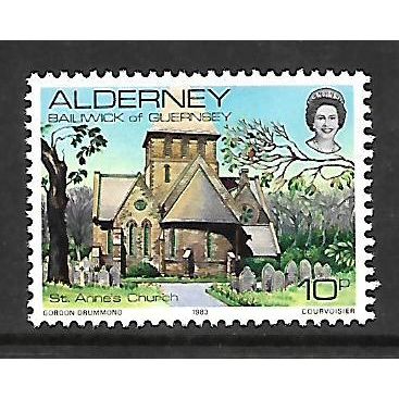 ALDERNEY 1983 SG A4 10p ST ANNES CHURCH U/M MINT