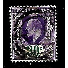 CEYLON 1905 30c VIOLET AND GREEN SG285 FINE USED